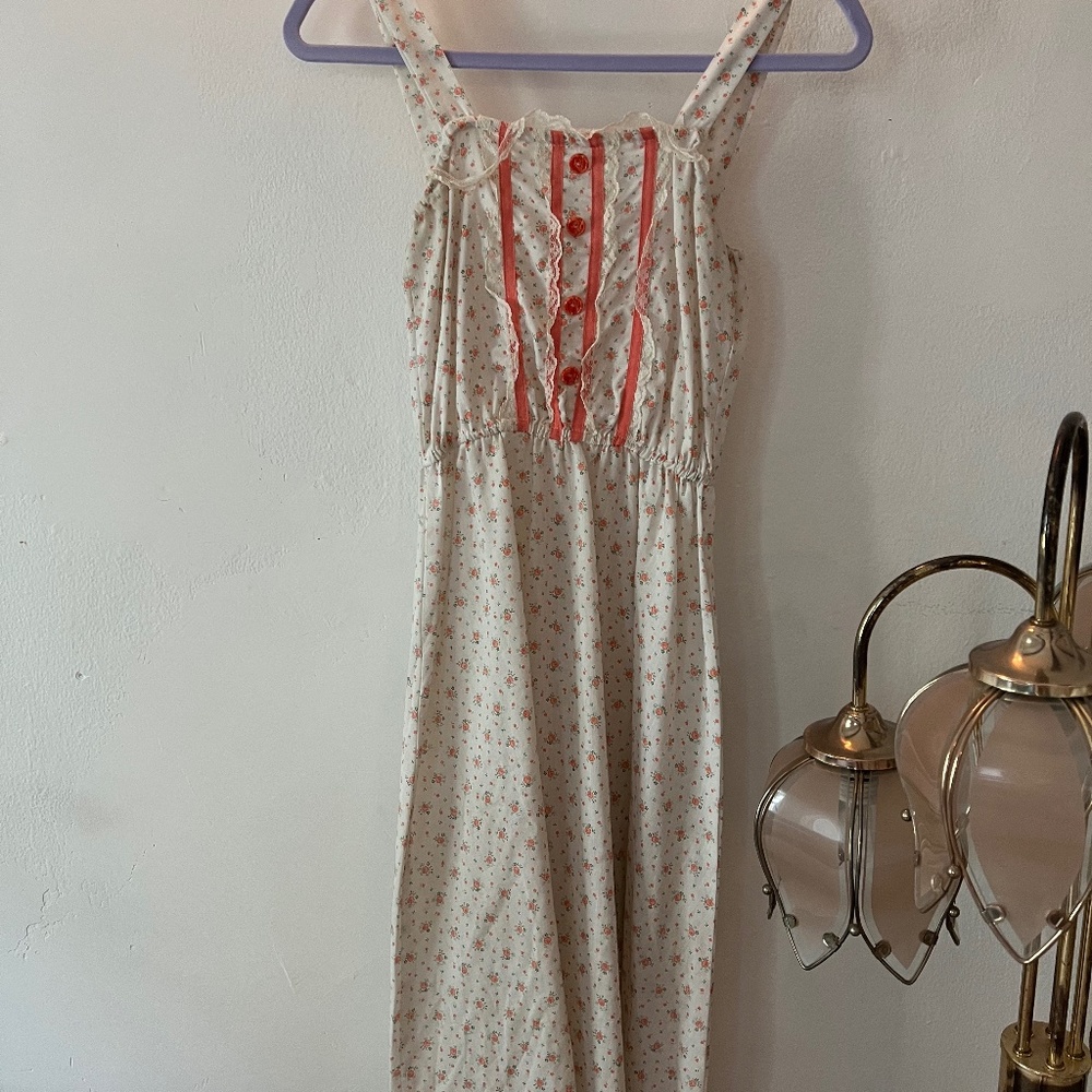 Vintage 70's Floral Virgin Suicides Prairie Midi Dress